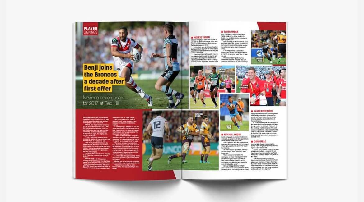 Graphic design printing on magazines